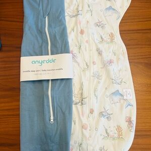 Kids Pajamas - Blue and White Swaddle Sleep Sack